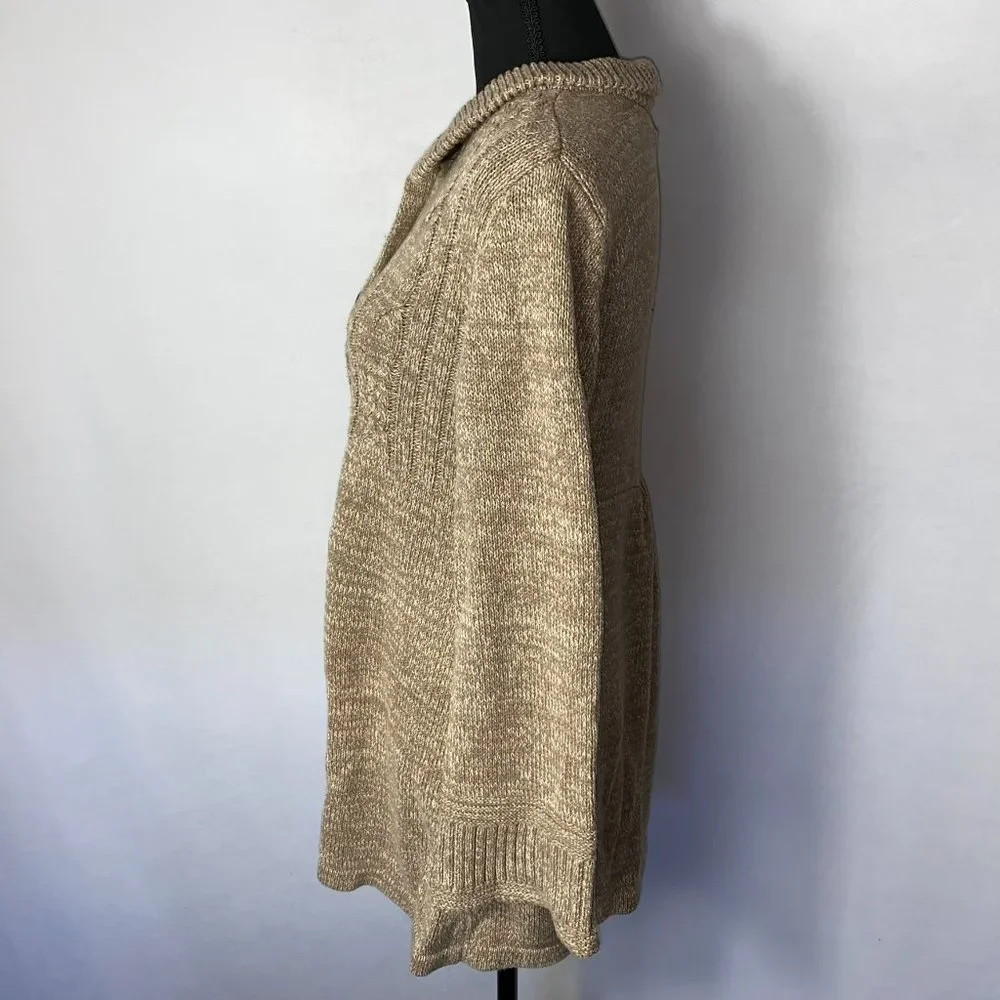 Style & Co Brown Cable Knit Sweater Cardigan Size Small - Picture 3 of 9